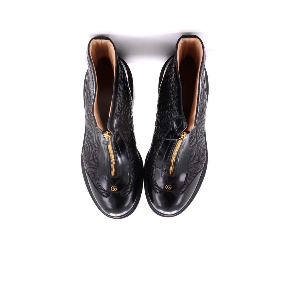 Gucci G Rhombus Trip Heeled Boots Quilted Leather - Picture 2 of 6